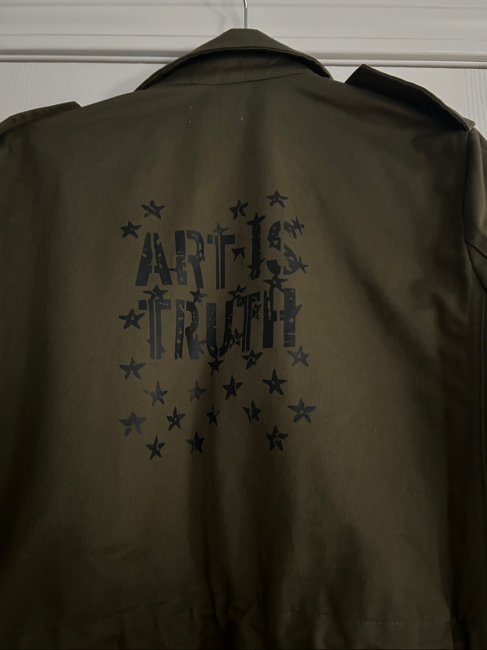 Zadig & Voltaire Olive Green Military Field Jacket “Art is Truthful”